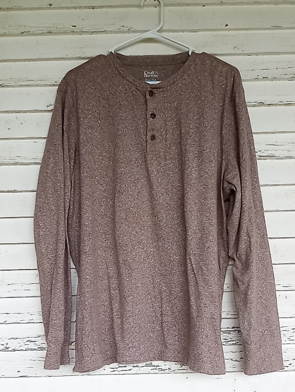 croft & barrow Heathered Brown Long-Sleeve Henley